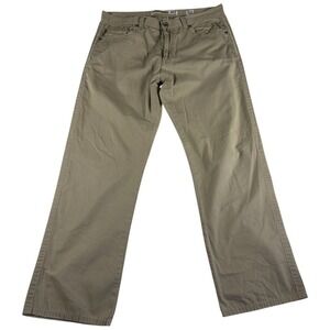 BKE Casuals Tyler Straight Pants Men 36R Khaki Cotton Rugged Workwear Flat Front